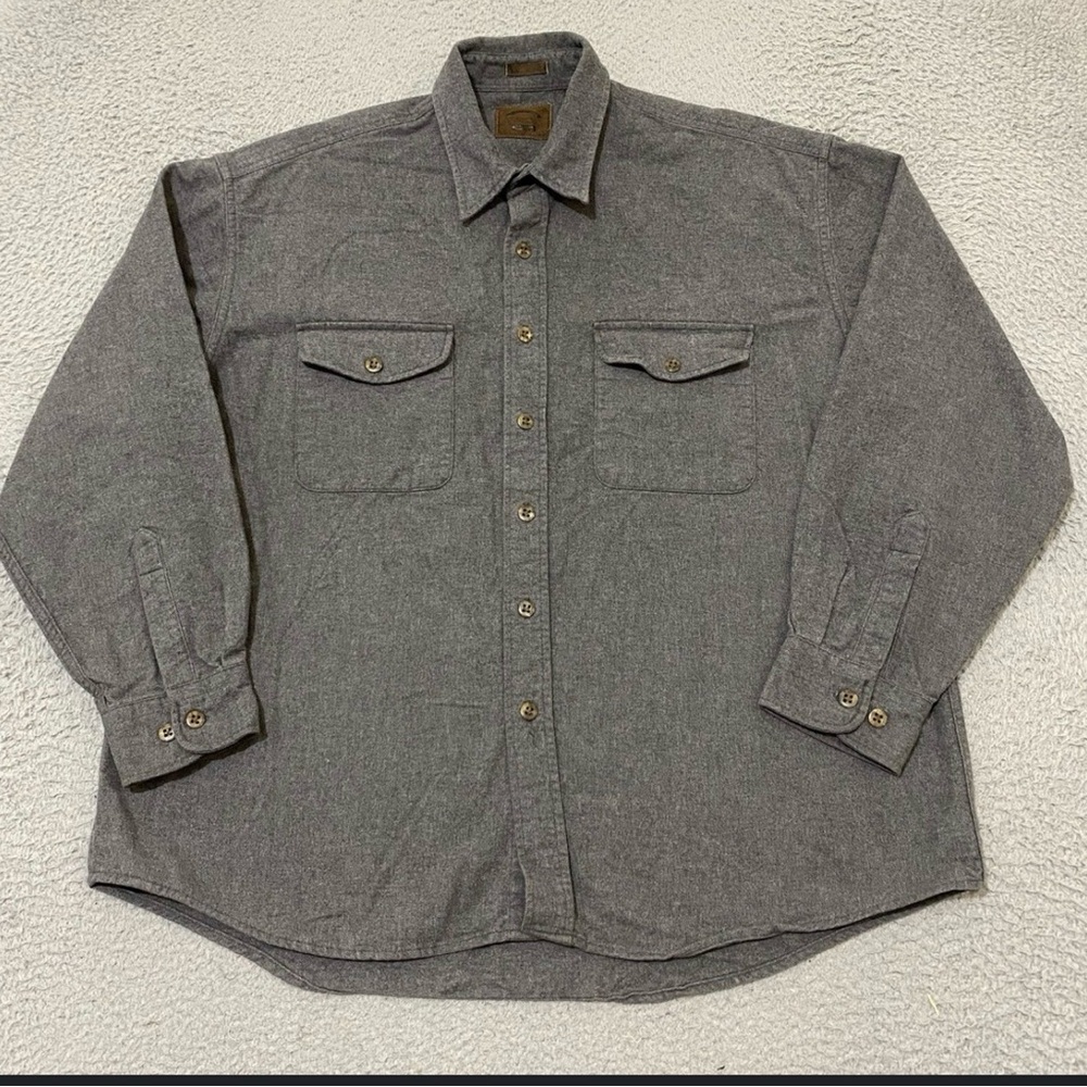 Vintage St. John's Bay - Men’s Size L - Gray Chamois Button Down Shirt